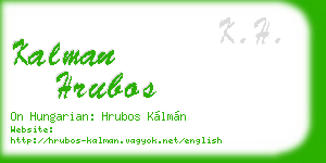 kalman hrubos business card